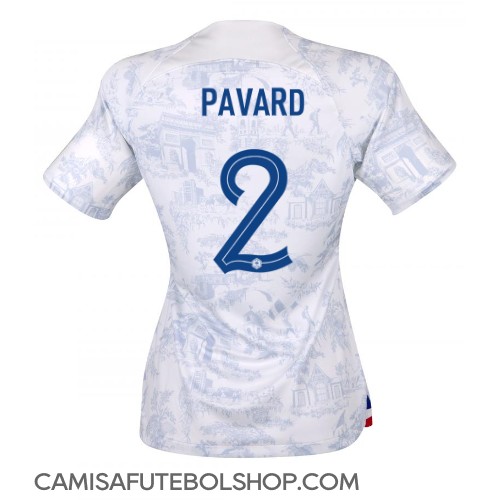 Camisa de time de futebol França Benjamin Pavard #2 Replicas 2º Equipamento Feminina Mundo 2022 Manga Curta